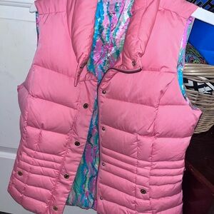 Lilly Pulitzer Coral Vest with Multicolor Lining